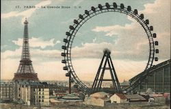 Ferris Wheel Paris, France Postcard Postcard Postcard