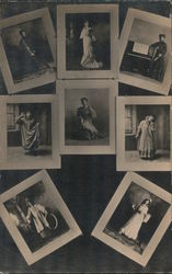 Antique Photographs of Young Women Postcard