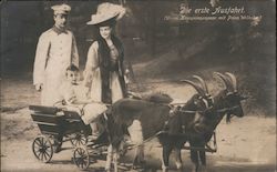 Die Erste Ausfahrt. German/Prussian royals, with prince in a goat cart. Germany Postcard Postcard Postcard