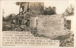 Inscription Left by Italian Troops Before Going into Battle Postcard