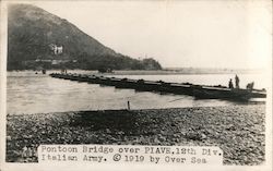 Pontoon Bridge over Piave, 12th Div. Italian Army, 1919 Postcard