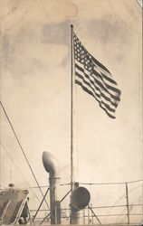 Flag on stern of USS Louisiana Postcard