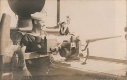 Sailor with mascot monkey Postcard