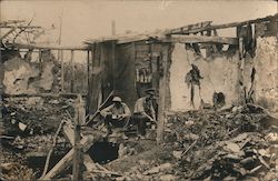 Soldiers in bombed out building Postcard