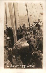 "God Bless Her" - sailors at sea in a convoy Navy Postcard Postcard Postcard