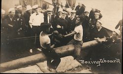 Boxing aboard naval vessal Postcard