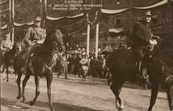 French soldiers on horseback Postcard