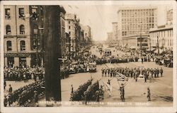 Portage Ave-Winnipeg-American soldiers on parade Manitoba Canada Postcard Postcard Postcard