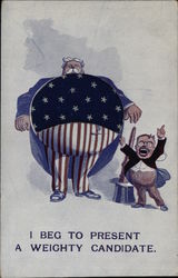 Rare: Taft/Roosevelt Pin Cushion Novelty Postcard