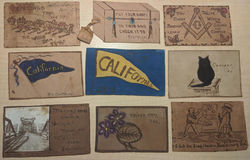 Lot of 25 Leather Postcards California, Masonic, Novelty 