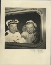 Naval Officer & Wife in Car, 1945 Original Photograph