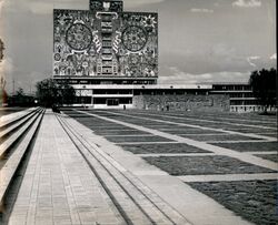 University City, Mexico D.F. Library Building Mosaic Mexico City, Mexico Herbert Lanks Original Photograph Original Photograph Original Photograph