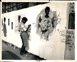 Man Painting Wall Mural Oakland, CA Original Photograph Original Photograph Original Photograph