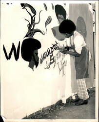 Young Black Artist Painting Wall Mural Oakland, CA Original Photograph Original Photograph Original Photograph