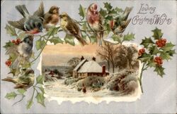 Loving Christmas Wishes - Winter Scene Postcard Postcard Postcard