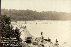 Bathing Beach, Camp Gardner, Moswansicut Lake North Scituate, RI Postcard Postcard Postcard