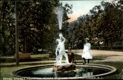 Broad Street Fountain, Roger Williams Park Postcard