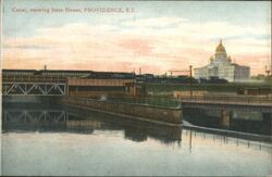 Canal, Showing State House Providence, RI Postcard Postcard Postcard