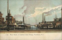 River Boats at Crawford Street Bridge Postcard