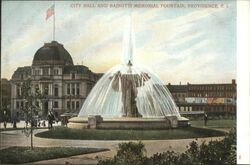 City Hall and Bajnotti Memorial Fountain Postcard