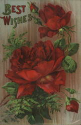 Best Wishes - Roses Postcard