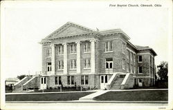 First Bapist Church Okemah, OK Postcard Postcard