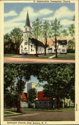 Episcopal Church/Immaculate Conception Church East Aurora, NY Postcard Postcard