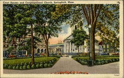 Court Square And Congregational Church Postcard