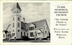 Clark Memorial Methodist Church " The Friendly Church At The Corner" Postcard