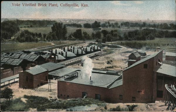 Yoke Vitrified Brick Plant Coffeyville, KS Postcard