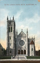 St Paul Lutheran Church, 8th Street Allentown, PA Postcard Postcard Postcard