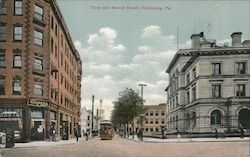 Third and Walnut Street Postcard