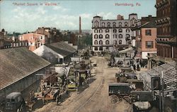 Market Square in Wartime Harrisburg, PA Postcard Postcard Postcard