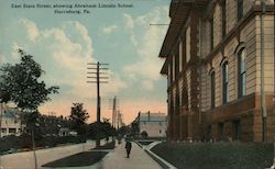 East State Street, showing Abraham Lincoln School Postcard