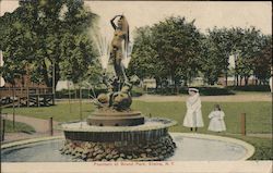 Fountain at Brand Park Elmira, NY Postcard Postcard Postcard