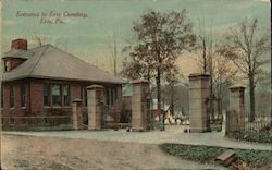 Entrance to Erie Cemetery Pennsylvania Postcard Postcard Postcard