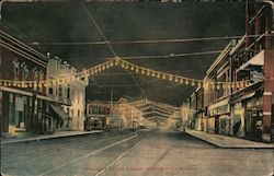 Walnut Street at Night Postcard