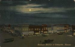 Business District at Night Postcard