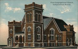 First Congregational Church Independence, KS Postcard Postcard Postcard