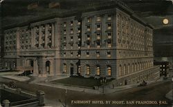 Fairmont Hotel by Night San Francisco, CA Postcard Postcard Postcard