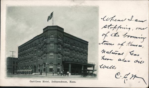 Carl Leon Hotel Independence Ks Postcard 0217