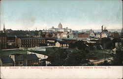 Birdseye View of Harrisburg Showing The State Capitol From A Distance Pennsylvania Postcard Postcard Postcard