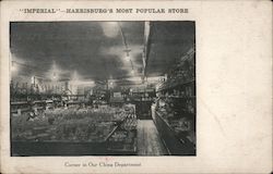 Corner in Our China Department, "Imperial" - Harrisburg's Most Popular Store Pennsylvania Postcard Postcard Postcard