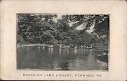 Boats on Lake Lenape Perkasie, PA Postcard Postcard Postcard