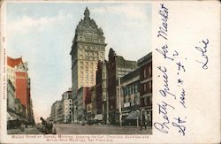 Market Street on Sunday Morning, showing the Cali, Chronicle, Examiner and Mutual Bank Buildings. San Francisco, CA Postcard Pos Postcard