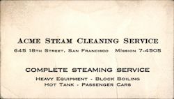 Acme Steam Cleaning Service Business Card