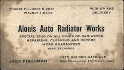 Alouis Auto Radiator Works San Francisco, CA Business Card Business Card Business Card