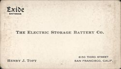 The Electric Storage Battery Co. San Francisco, CA Business Card Business Card Business Card