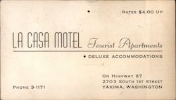 La Casa Motel Tourist Apartments Business Card