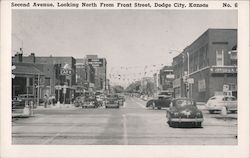 Second Avenue, Looking North From Front Street Dodge City, KS Postcard Postcard Postcard